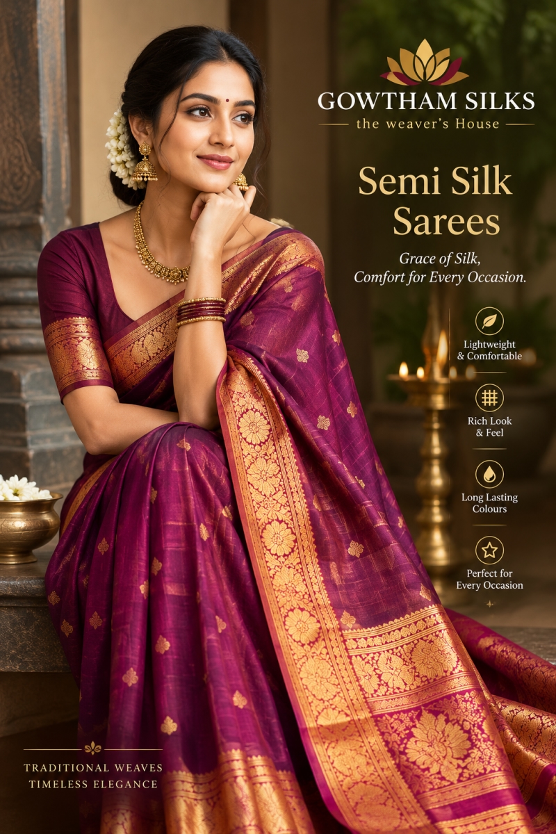 Semi kanchipuram silk sarees